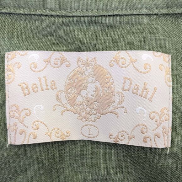 Bella Dahl Womens LG Green 100% Linen Pullover Tunic Top - Picture 6 of 9